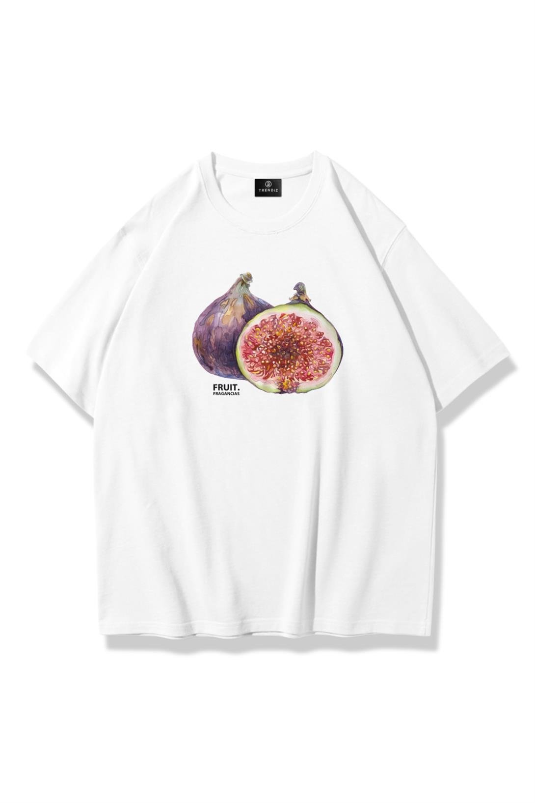 Unisex Fruit Fragancias Tshirt Beyaz