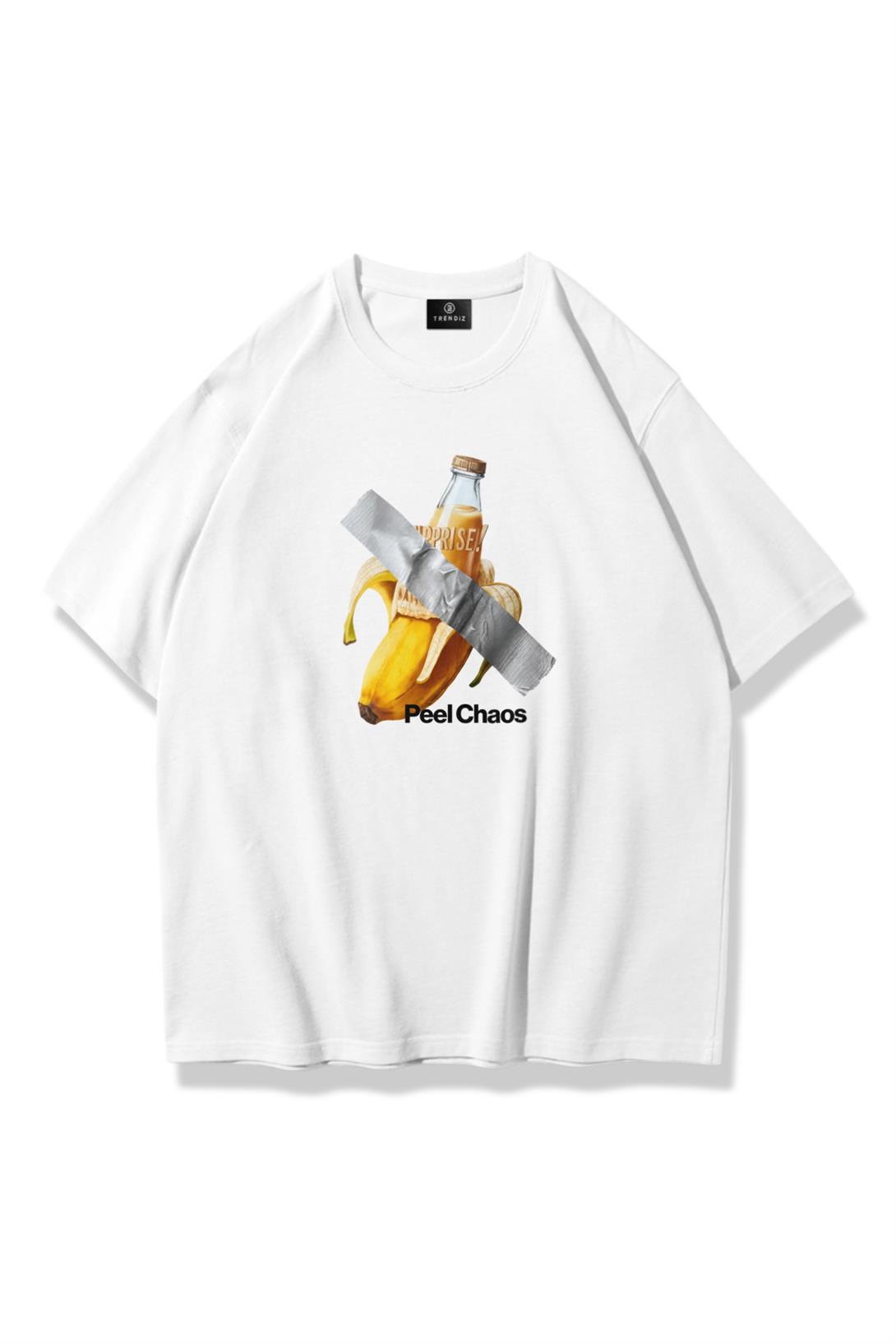 Unisex Peel Chaos Tshirt Beyaz