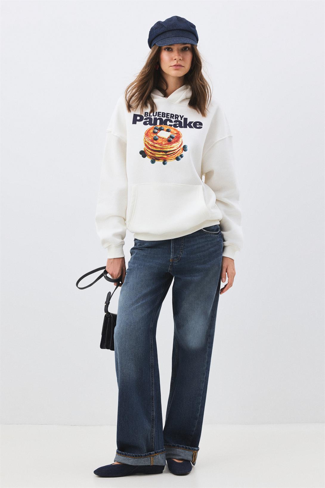 Kadın Blueberry Pancake Sweatshirt Beyaz