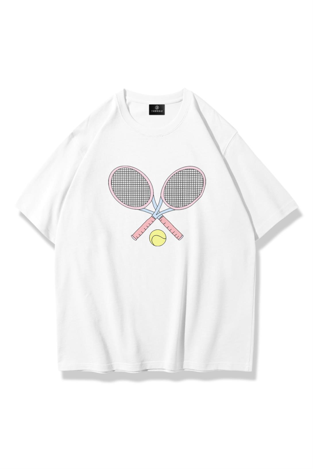 Kadın Pink Tennis Tshirt Beyaz