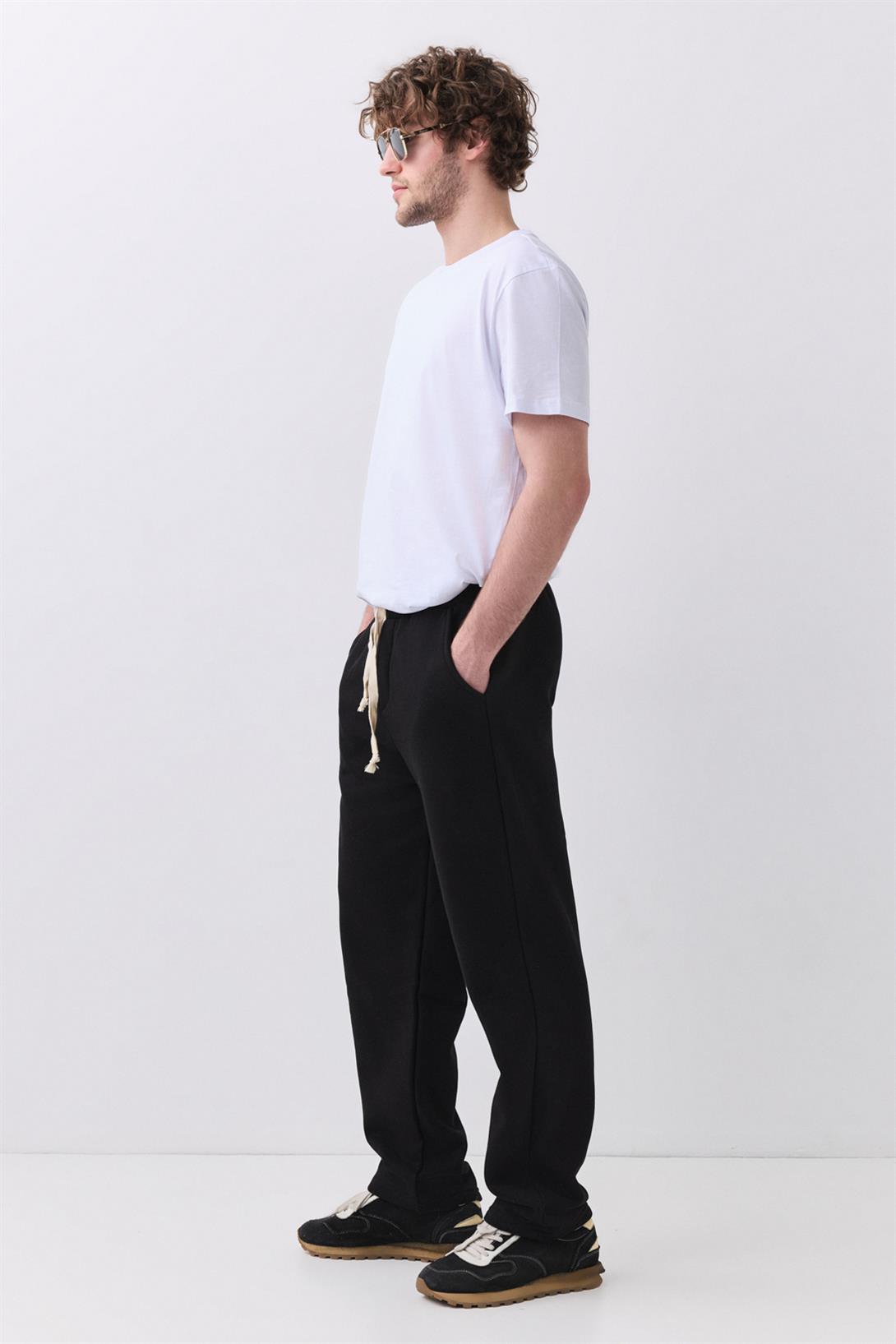 Erkek Bol Paça Eşofman Altı Siyah 2042