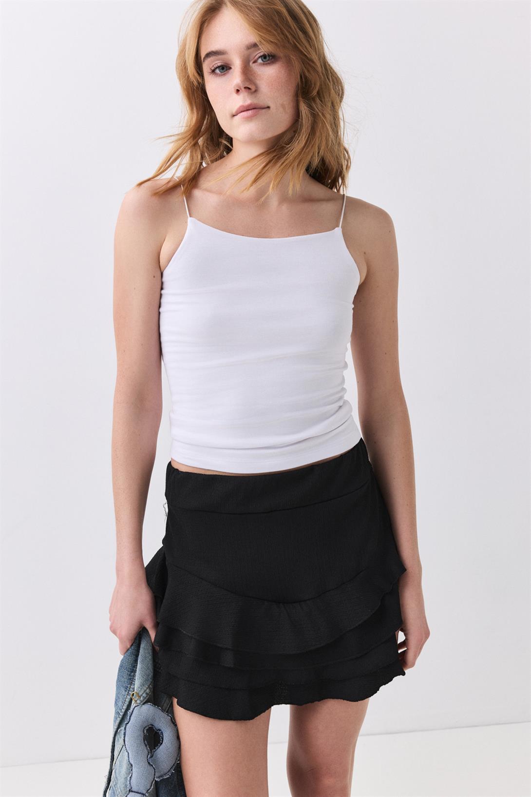 Kadın İp Askılı Atlet Bluz Beyaz 8014