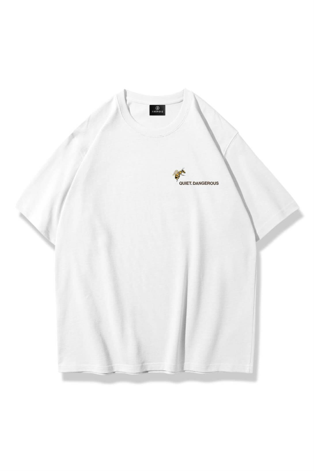 Unisex Look Dont Touch Bee Tshirt Beyaz