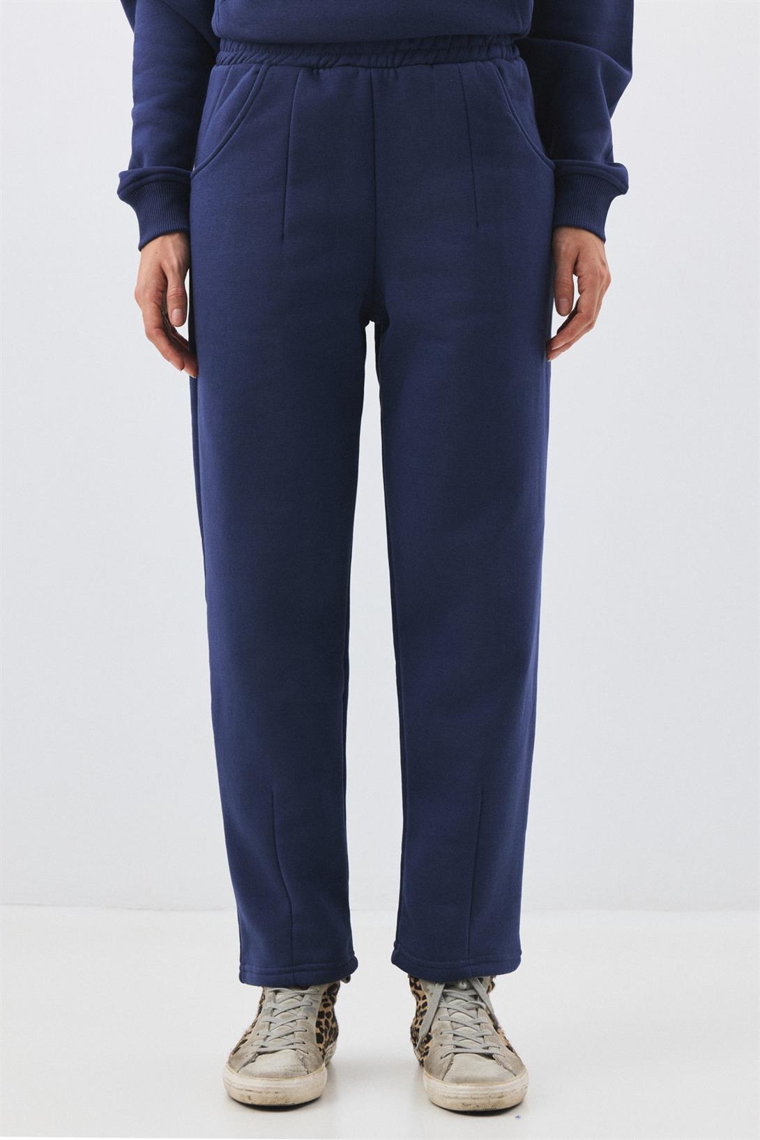 Kadın Premium Cep Detaylı Eşofman Altı İndigo 2033