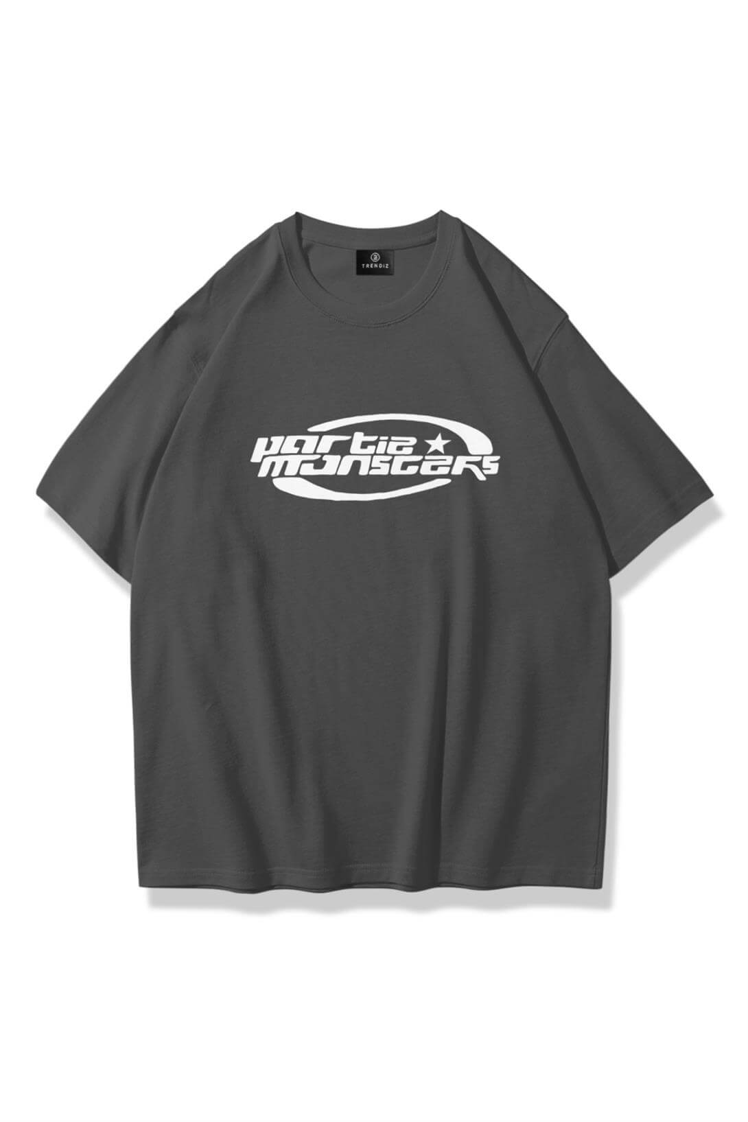 Unisex Partie Monster Tshirt Antrasit