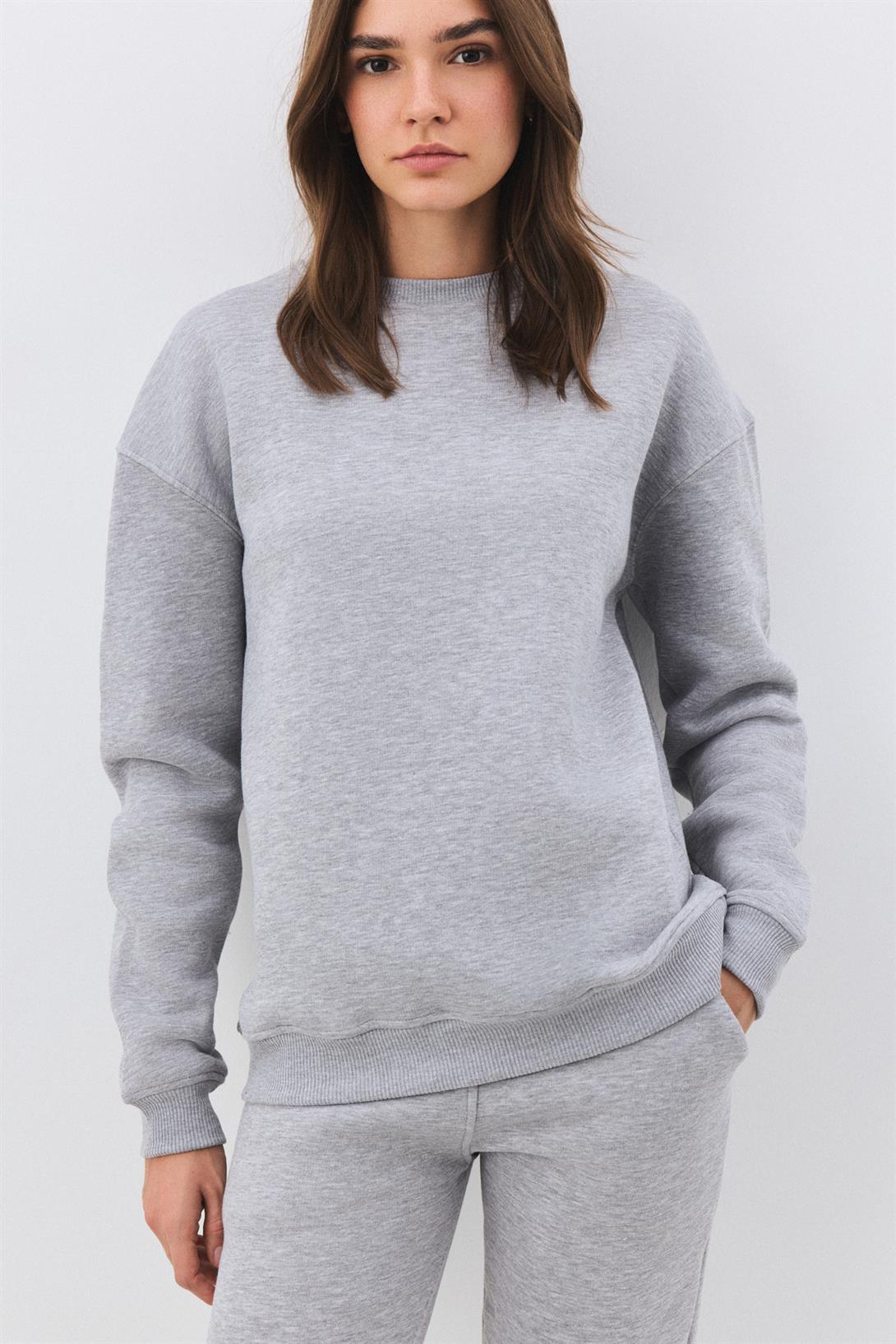 Kadın Premium Bisiklet Yaka Sweatshirt Grimelanj 2031