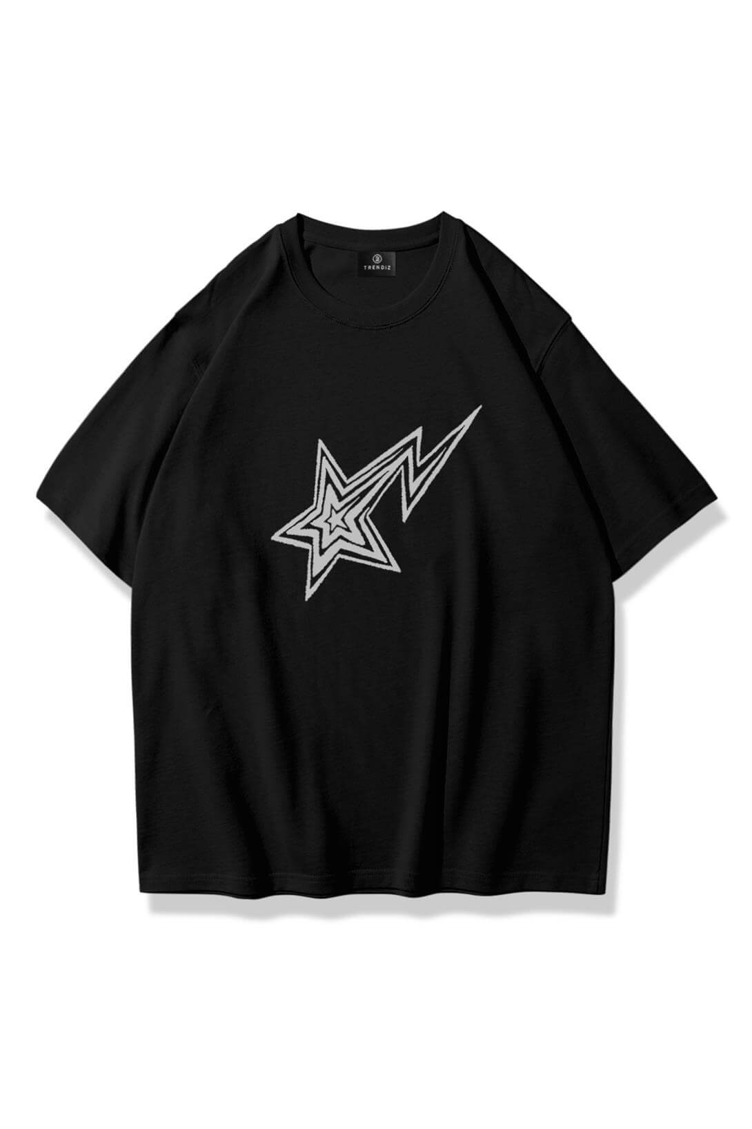 Unisex Shooting Star Tshirt Siyah