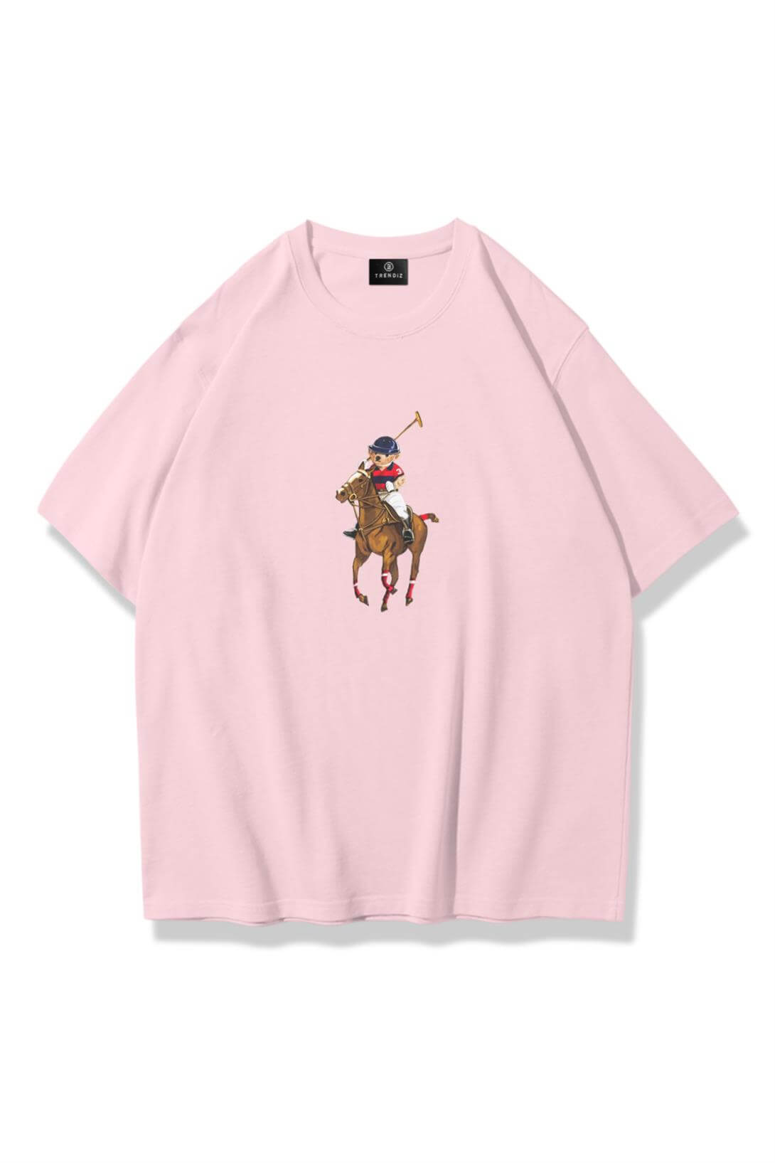 Unisex Teddy Horse Tshirt Pembe 