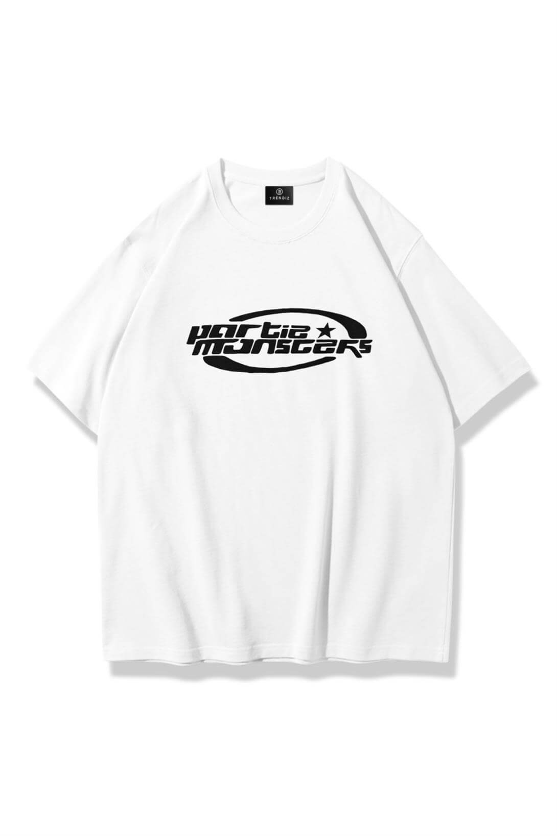 Unisex Partie Monster Tshirt Beyaz