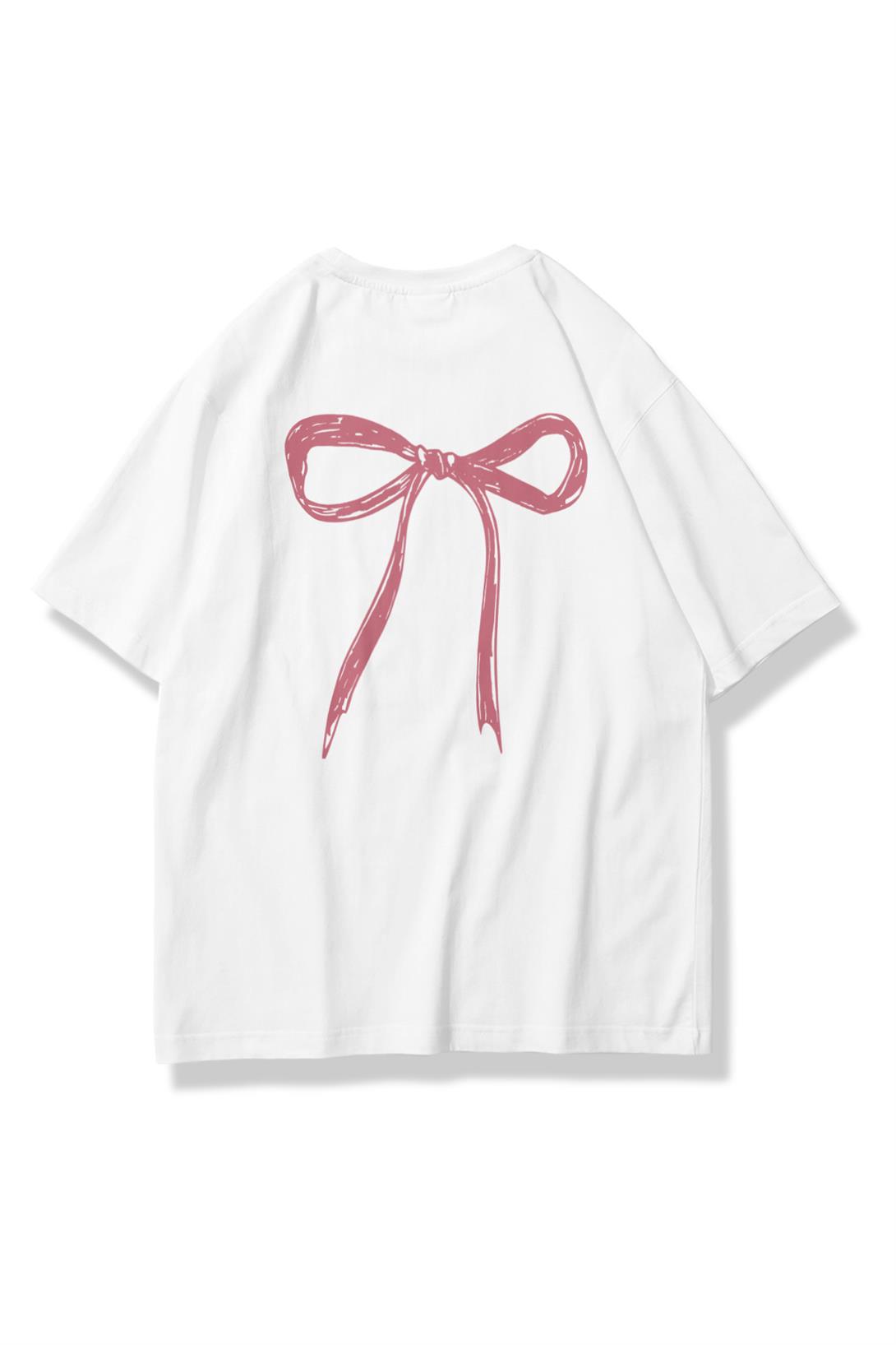 Unisex Sketch Kurdele Tshirt Beyaz