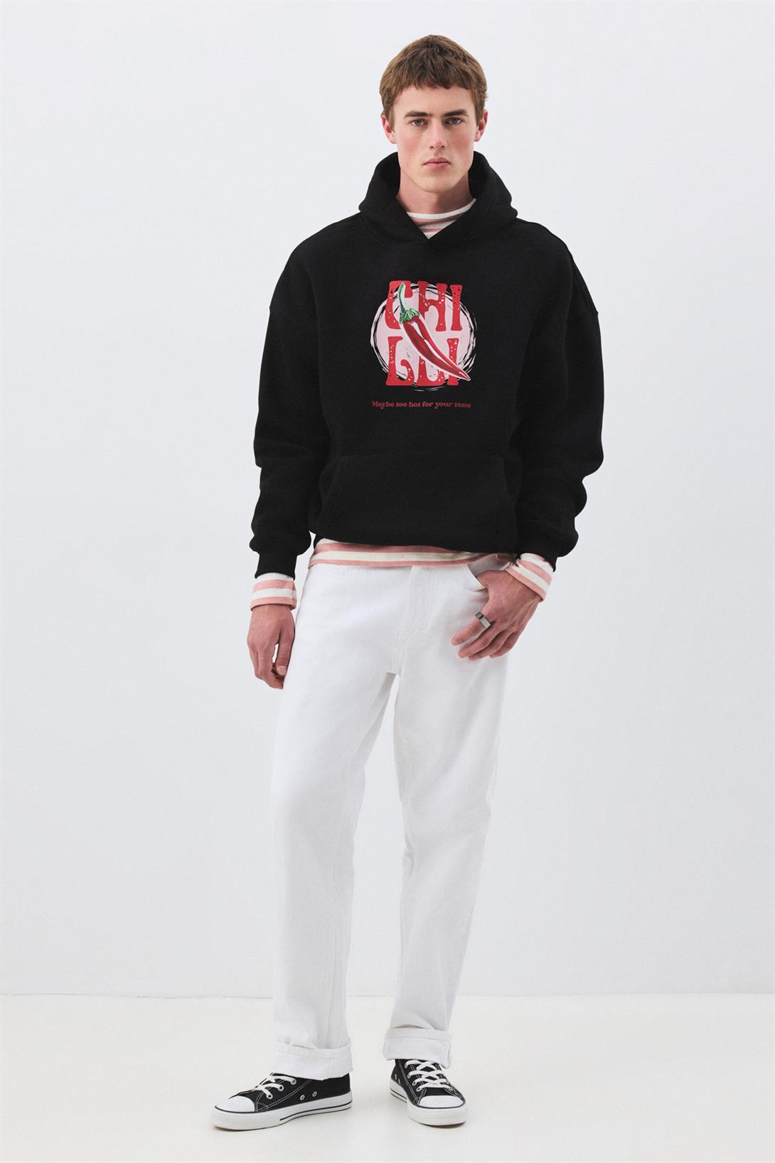 Unisex Chilli too Hot For Your Taste Sweatshirt Siyah