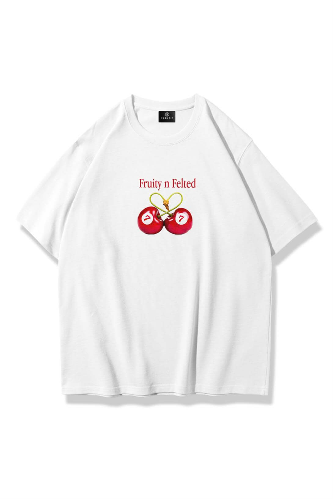 Kadın Fruity n Felted Tshirt Beyaz