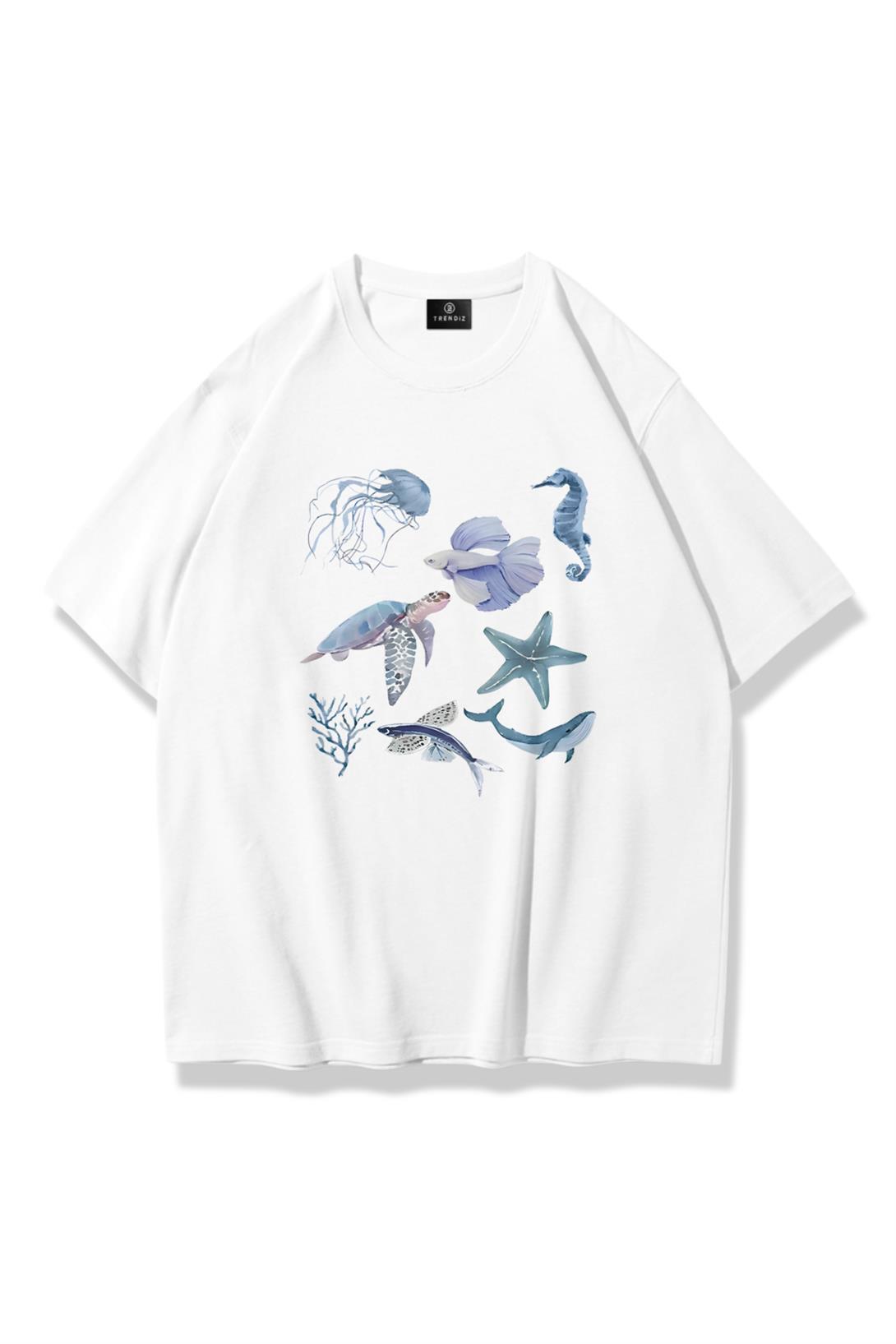 Kadın Sea Elements Tshirt Beyaz