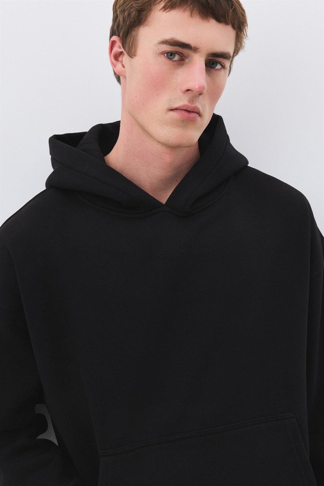 Erkek Premium Kapşonlu Cep Detaylı Eşofman Takımı Siyah 2033