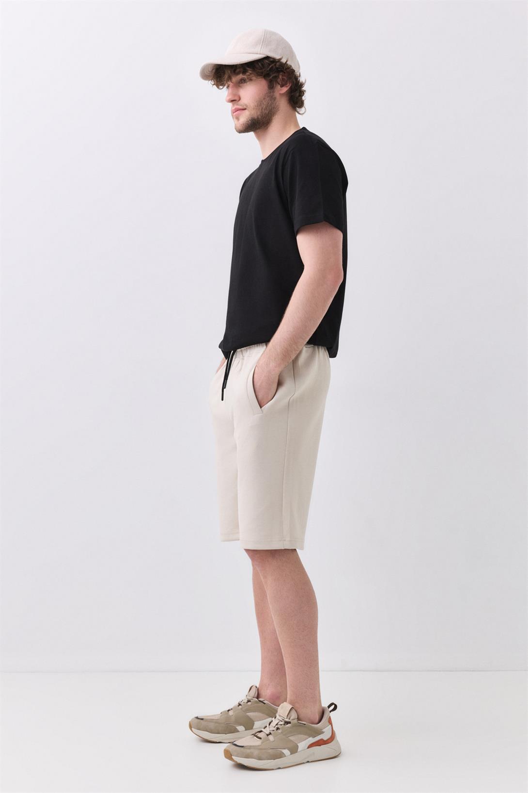 Unisex Comfort Şort Bej 3111