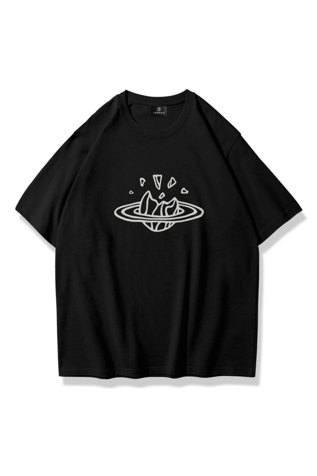 Unisex Outer Space Tshirt Siyah