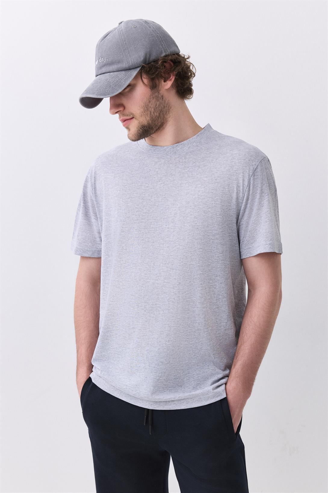 Erkek %100 Pamuk Basic Tshirt Grimelanj 2091
