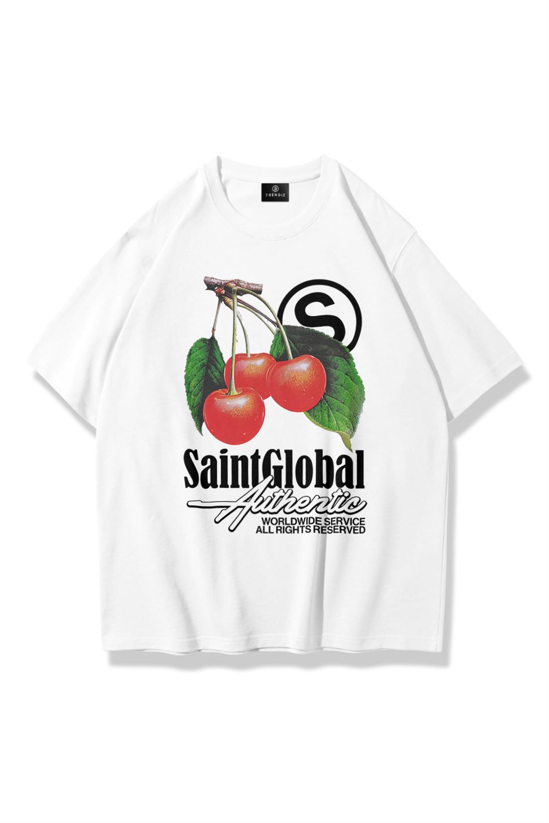 Unisex Saint Global Tshirt Beyaz