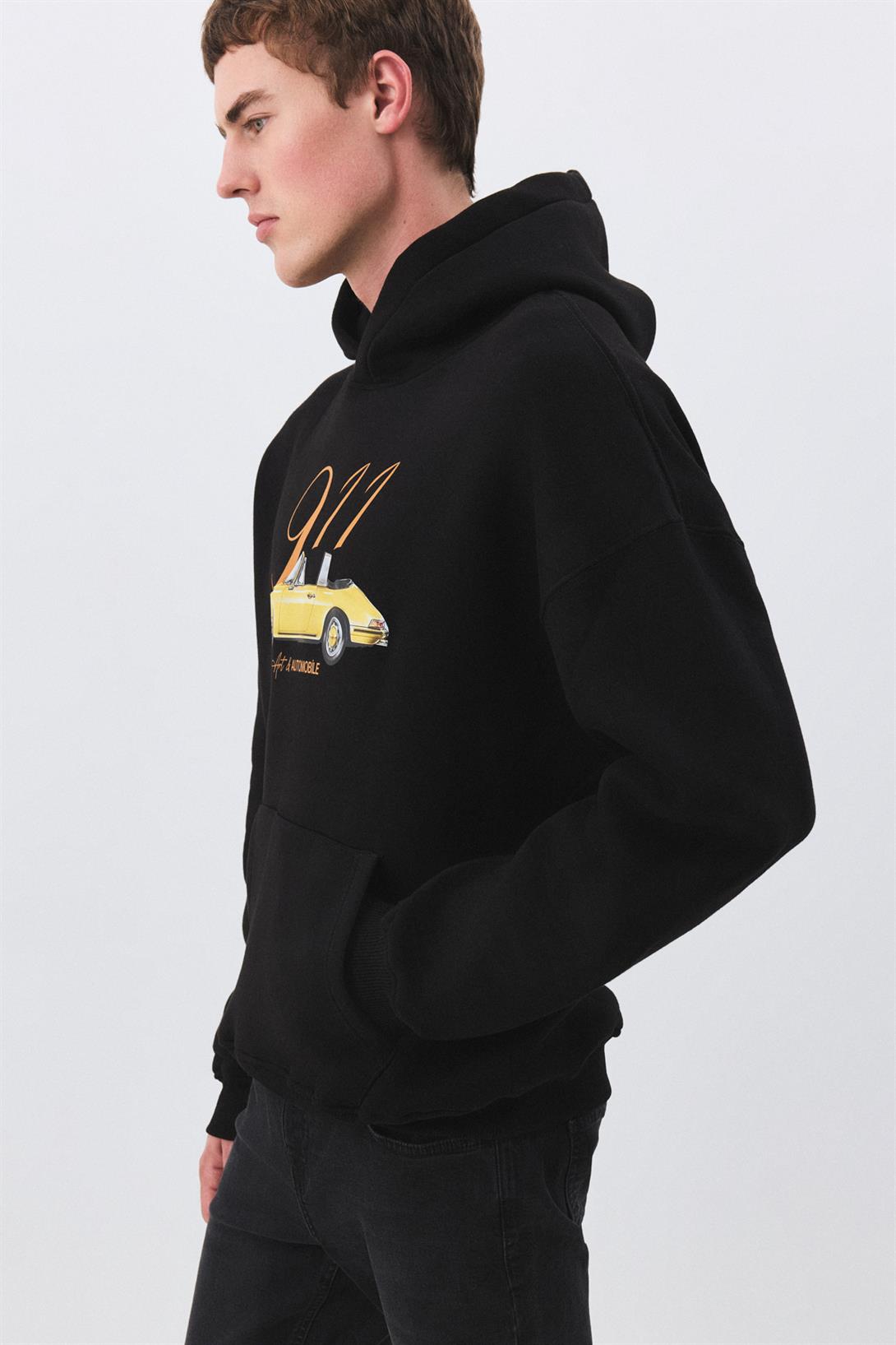 Kadın 911 Art and Automobile Sweatshirt Siyah