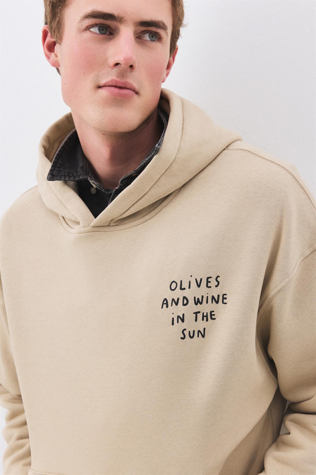 Kadın Olives and Wine Sweatshirt Taş