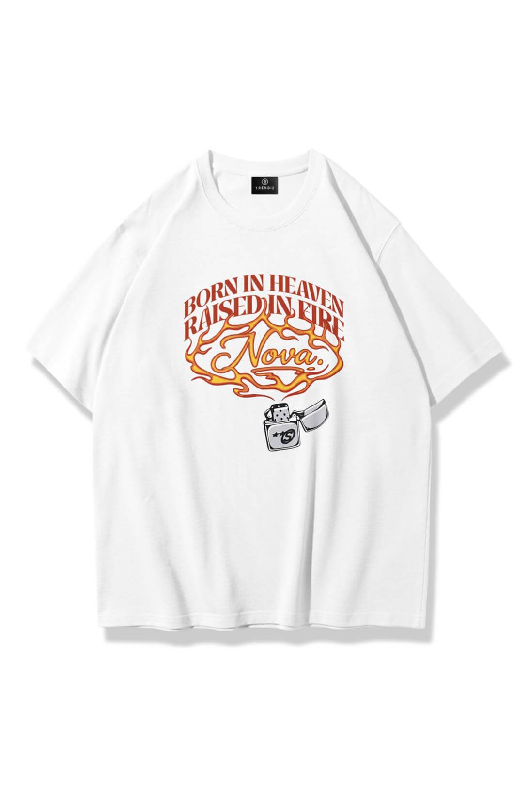 Unisex Born in Heaven Tshirt Beyaz
