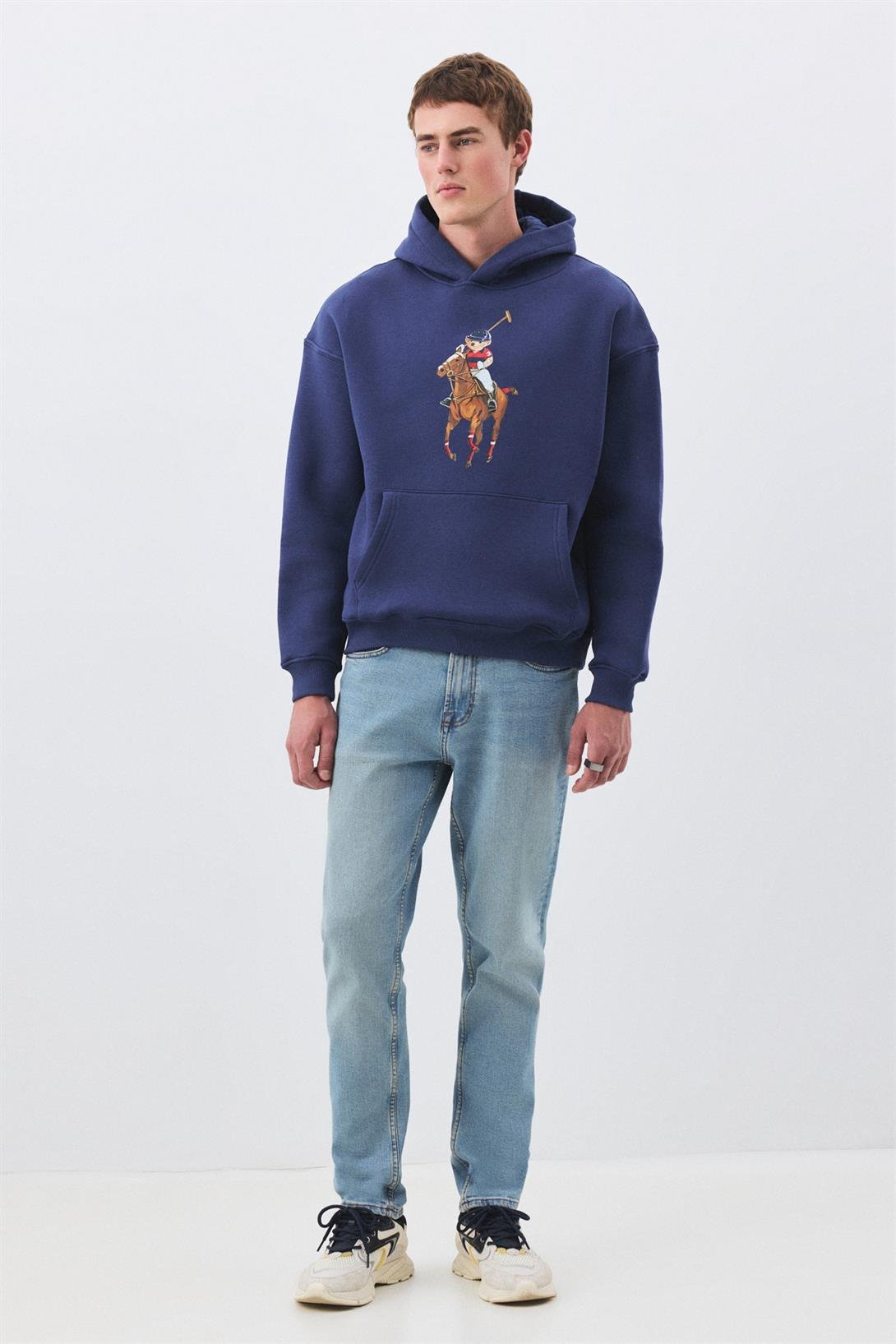 Unisex Teddy Horse Sweatshirt İndigo