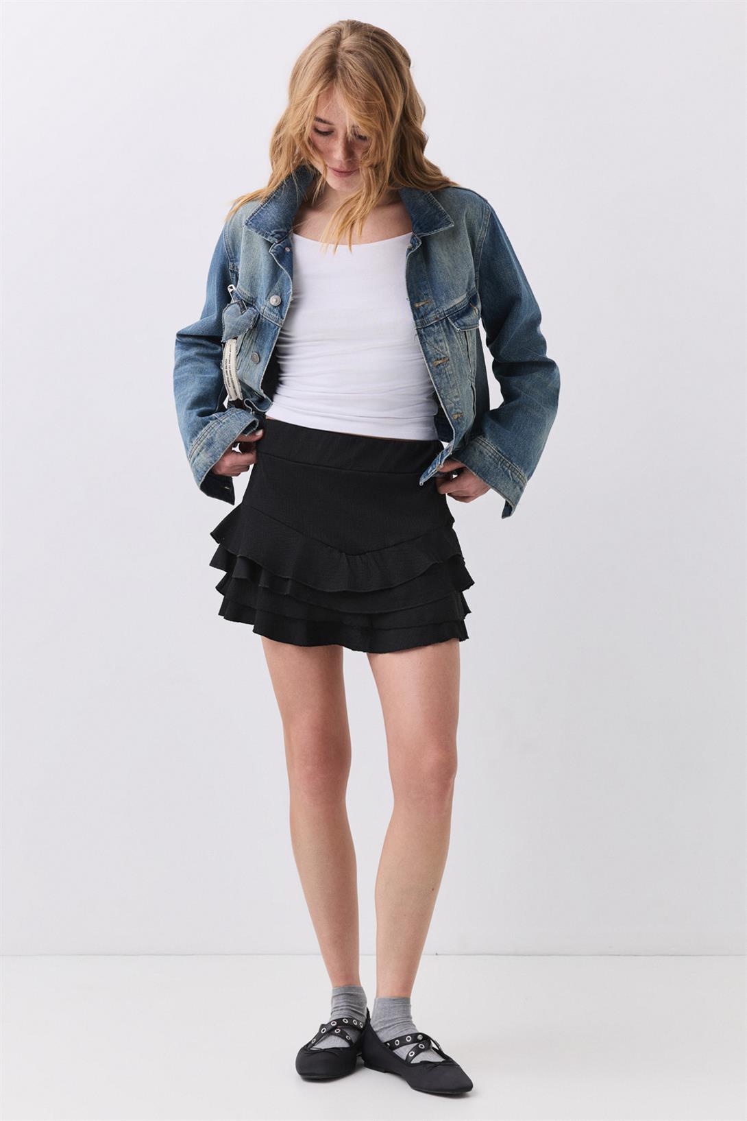 Kadın Mykonos Etek Siyah 3011