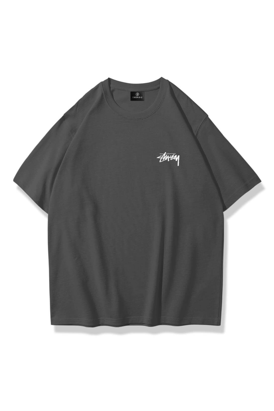 Unisex Stüssy Zar Tshirt Antrasit