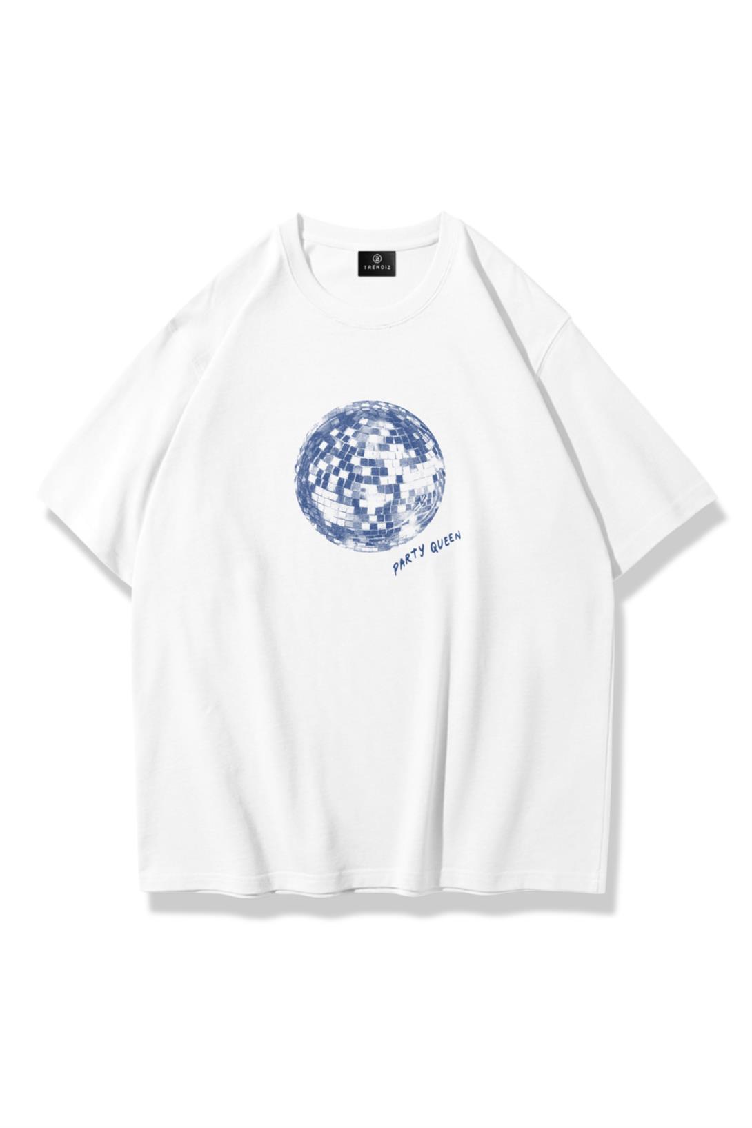 Kadın Party Queen Tshirt Beyaz