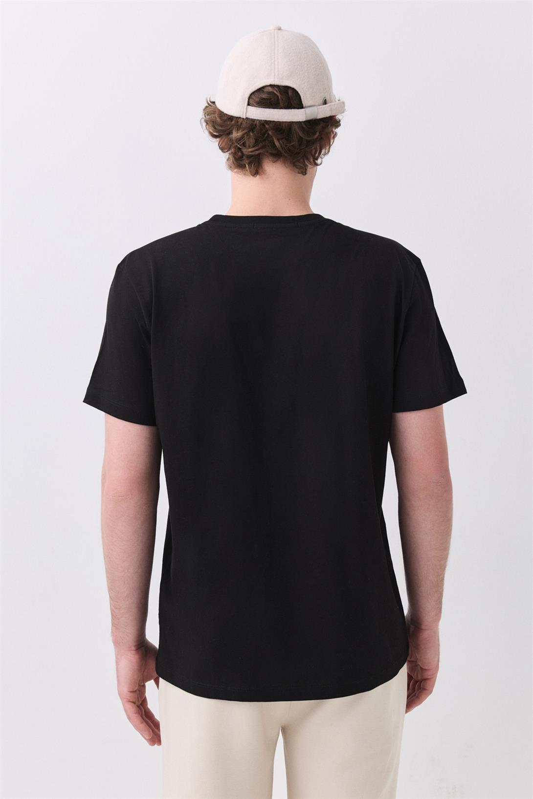 Erkek %100 Pamuk Basic Tshirt Siyah 2091