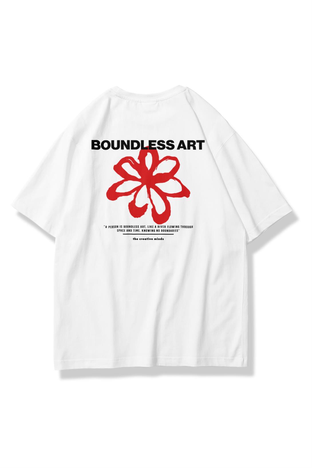 Unisex Boundless Art Tshirt Beyaz