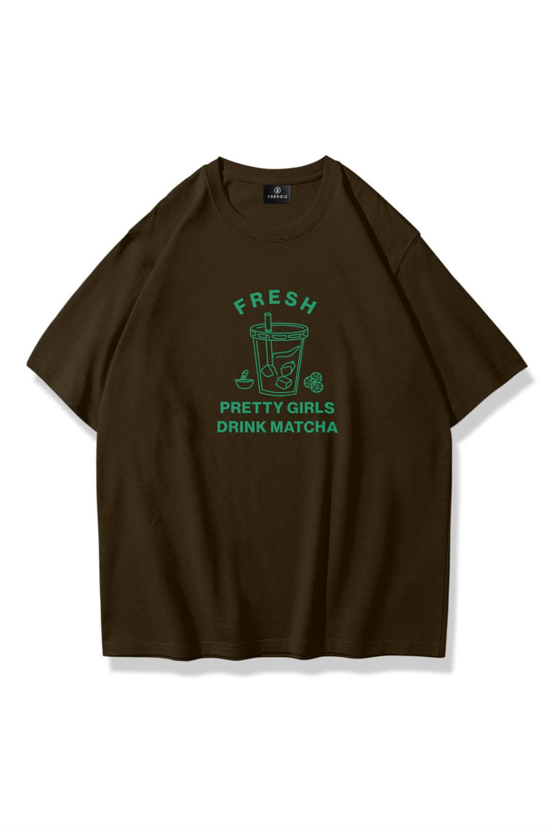 Kadın Fresh Matcha Tshirt Kahve