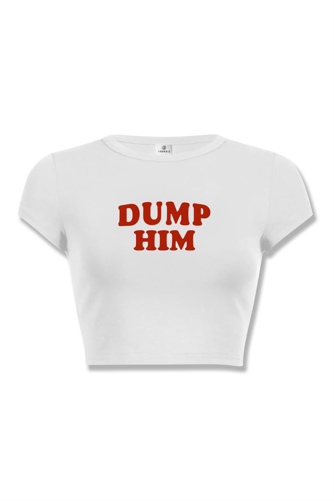 Kadın Dump Him Crop Beyaz