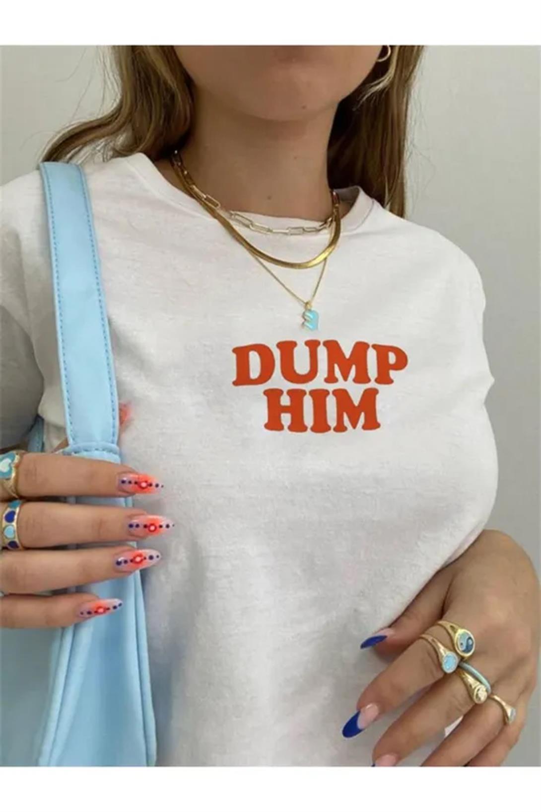 Kadın Dump Him Crop Beyaz