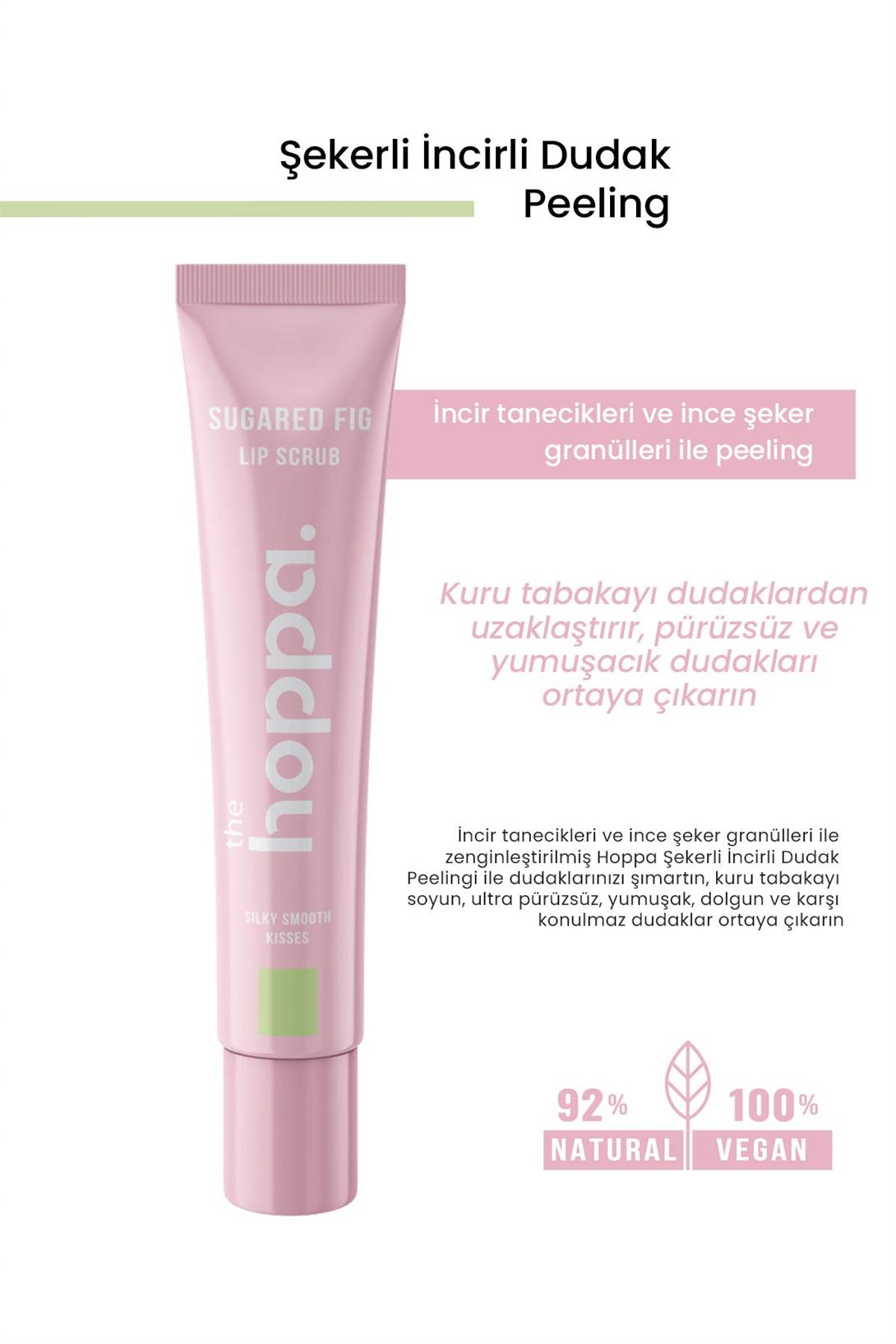 Şekerli İncirli Dudak Peelingi Shea Yağı + Jojoba Yağı + Bakuchiol + Hyaluronik Asit + E Vitamini 15 ML