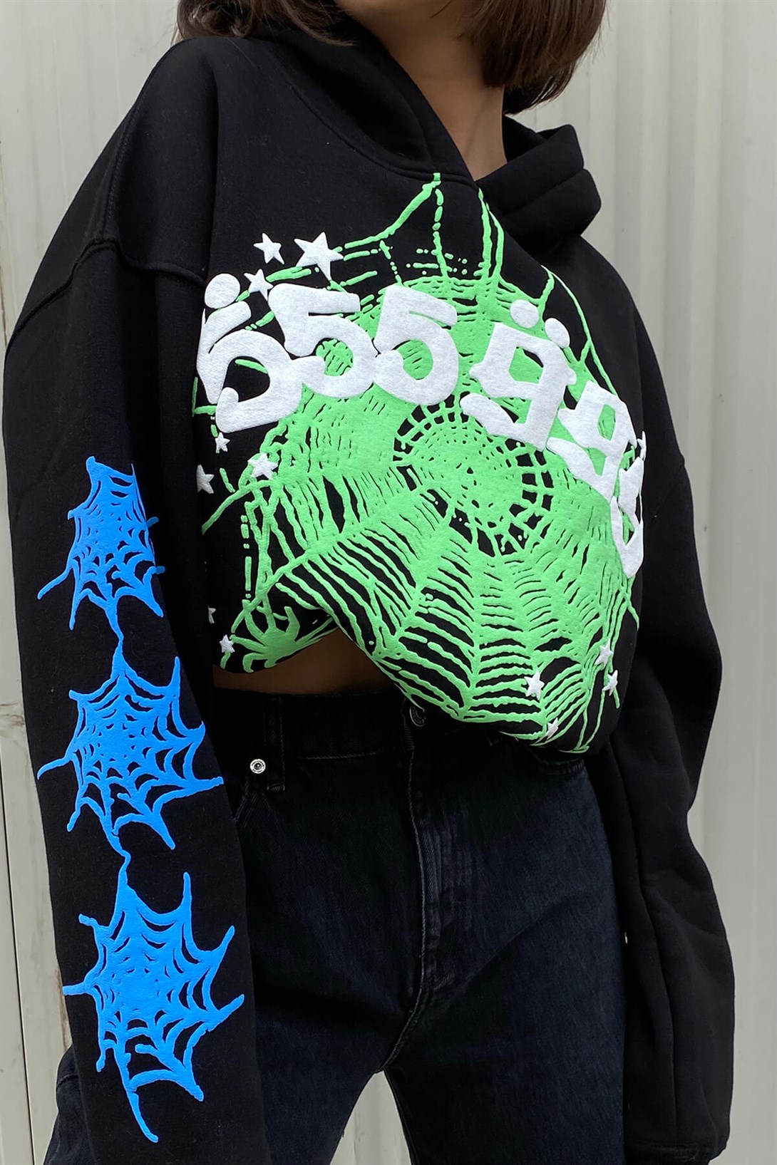 Trendiz 555 Spider Siyah Unisex Sweatshirt Hoodie