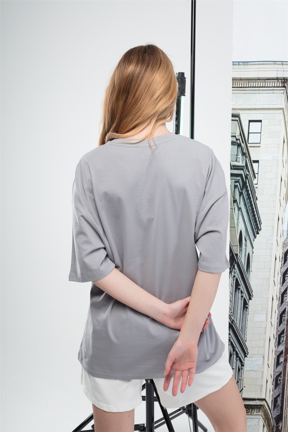 Trendiz Basic Kadın Tshirt Gri