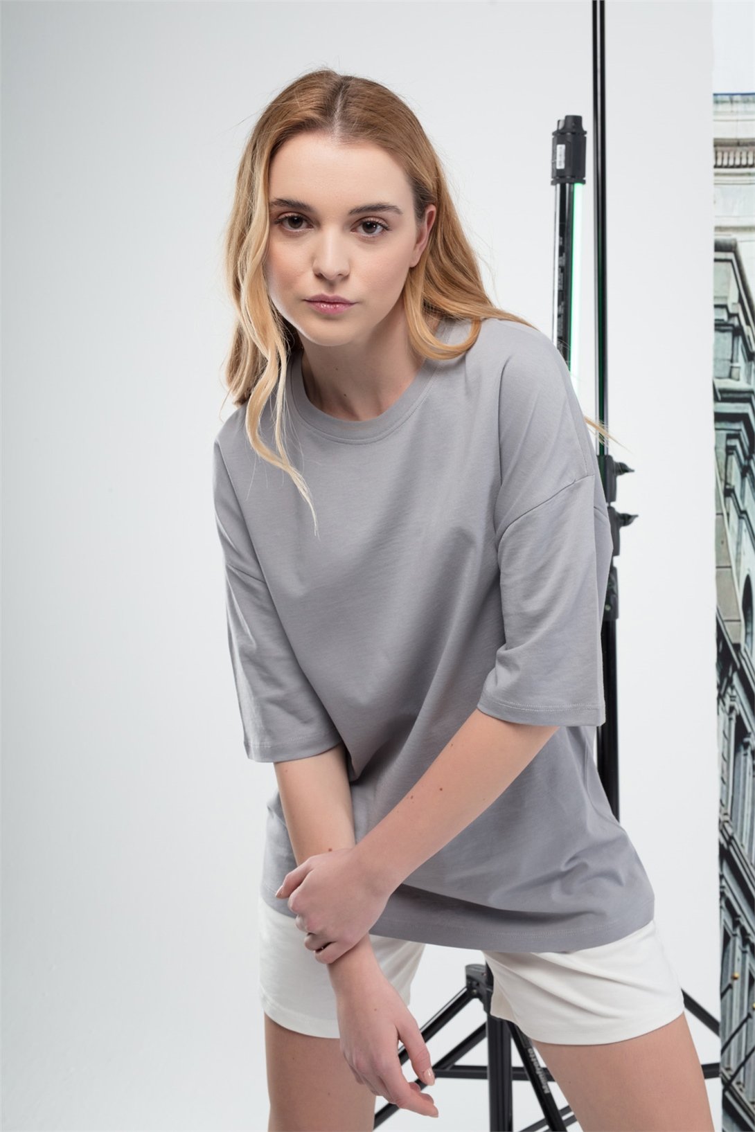 Trendiz Basic Kadın Tshirt Gri