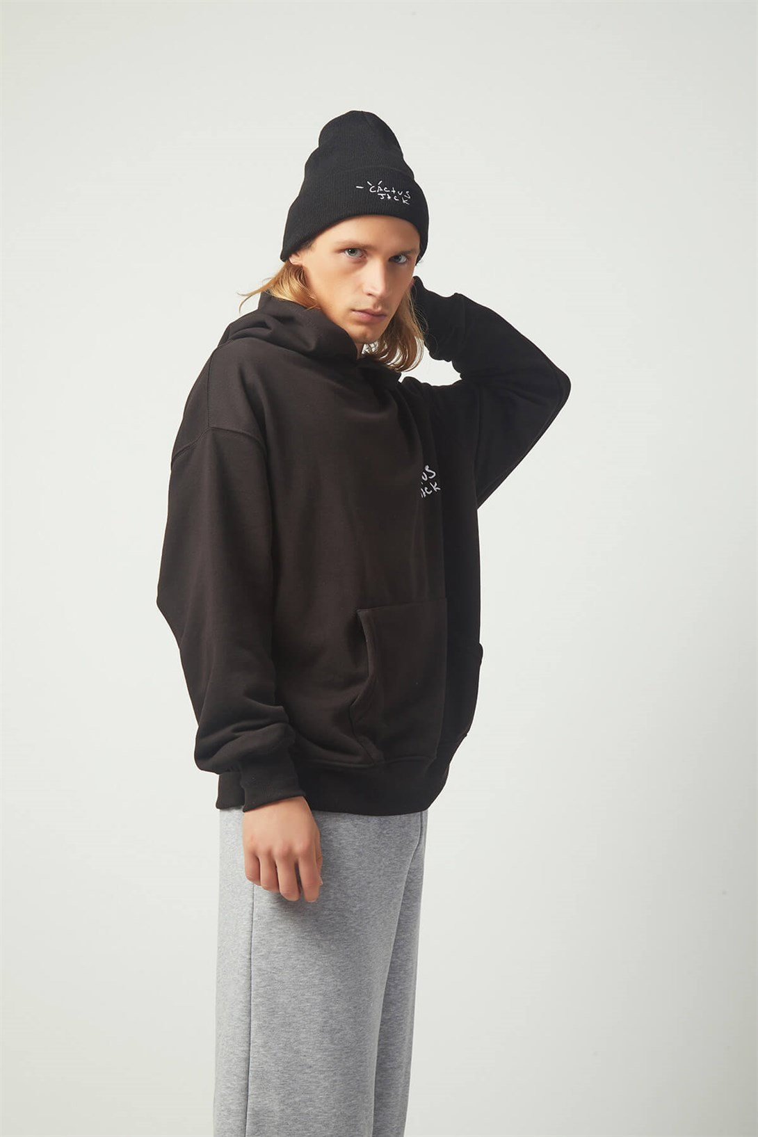 Trendiz Cactus Oversıze Sweatshirt Hoodie Siyah TR30013