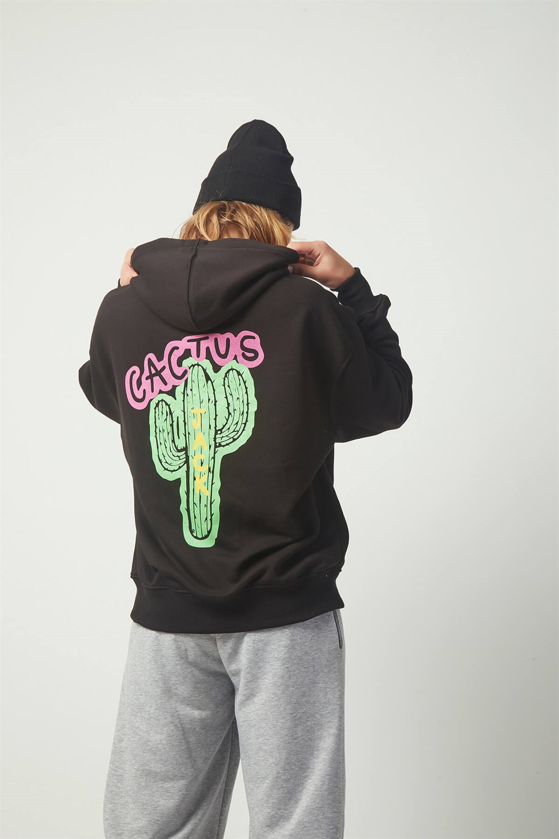 Trendiz Cactus Oversıze Sweatshirt Hoodie Siyah TR30013