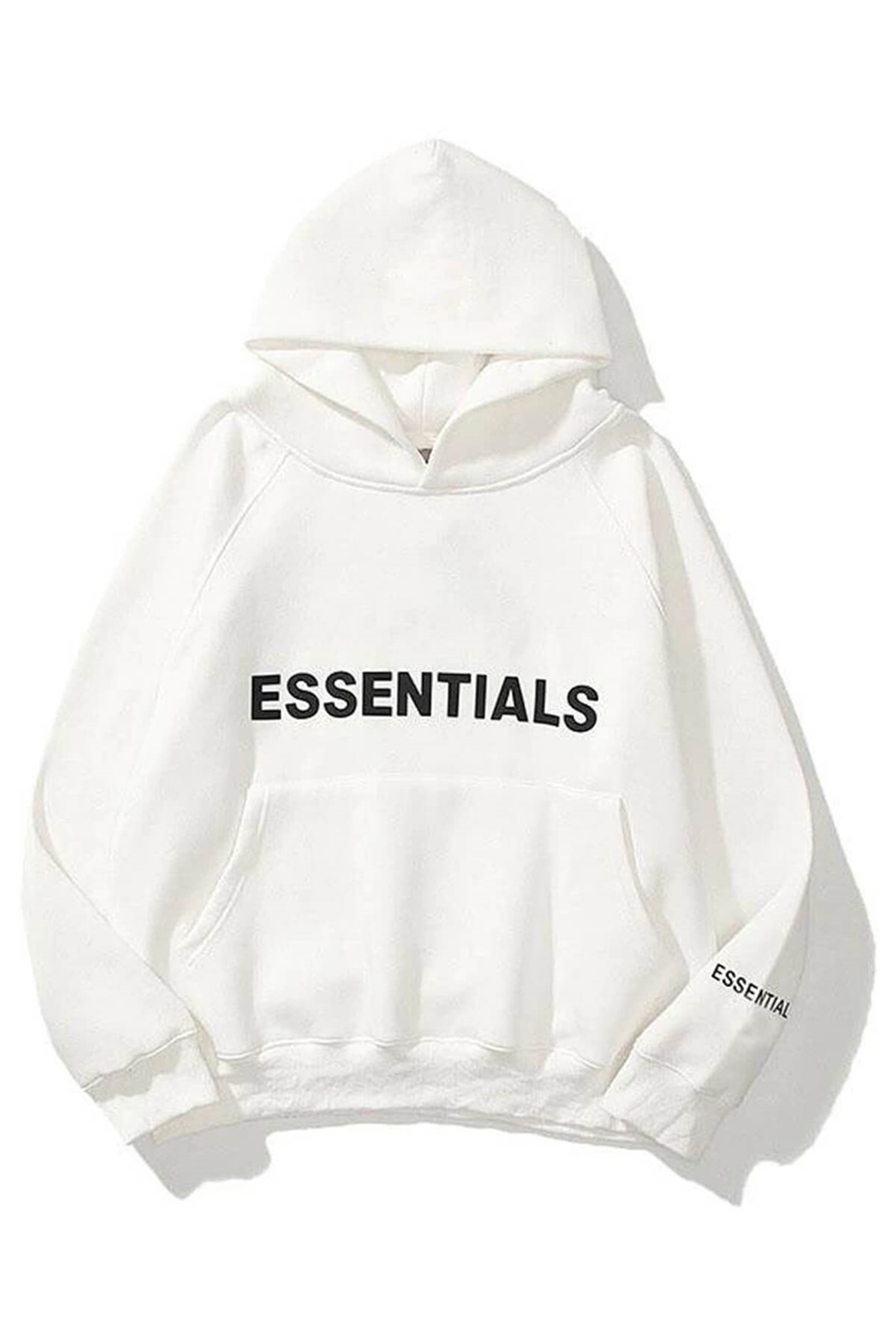 Trendiz Unisex Beyaz Essentials Sweatshirt Hoodie