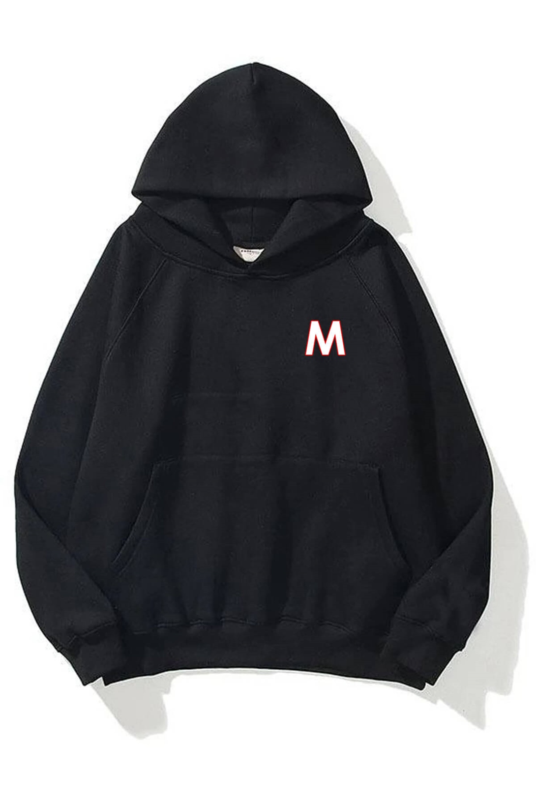 Trendiz Unisex M Harfli Siyah Sweatshirt Hoodie