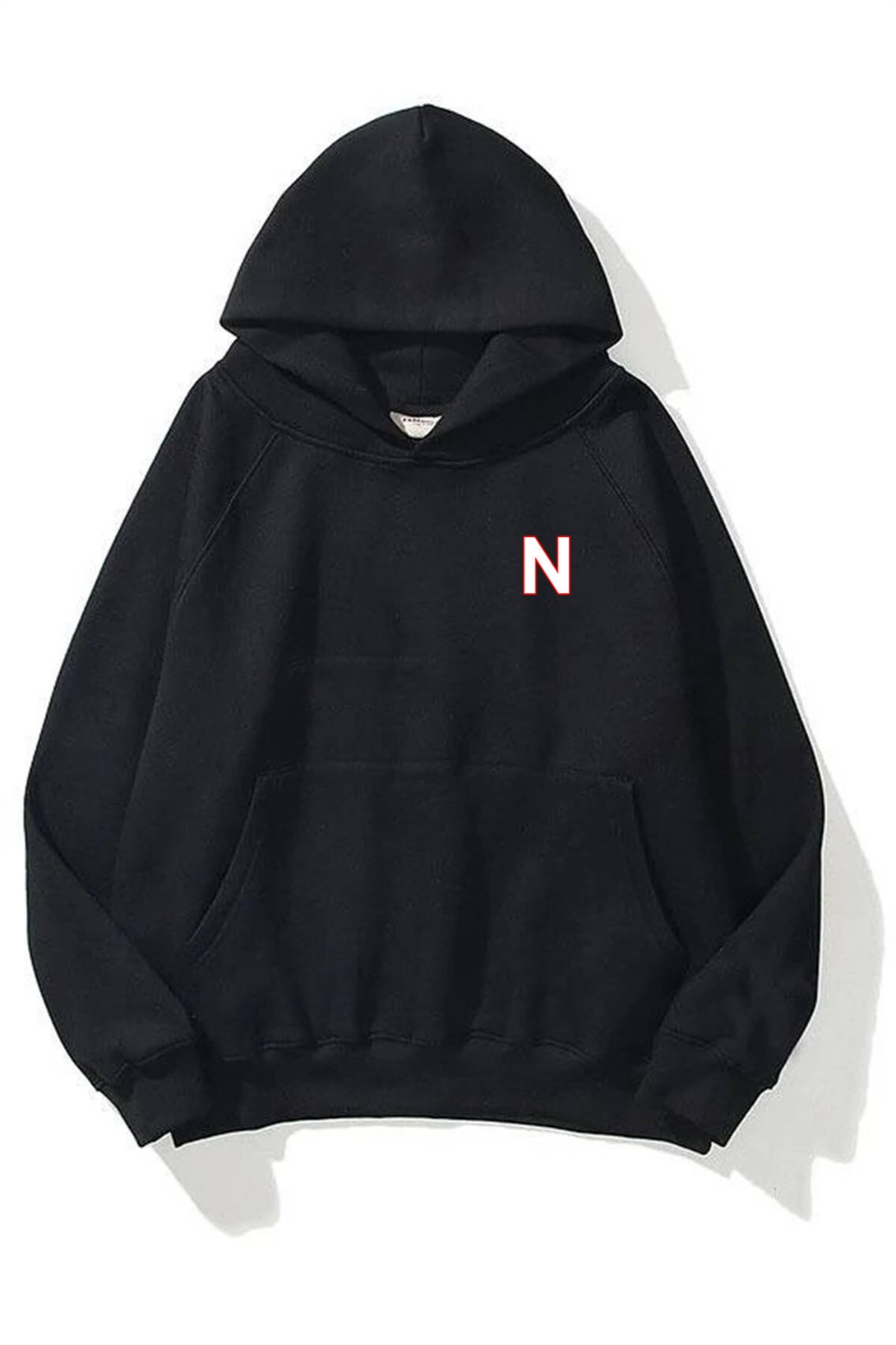 Trendiz Unisex N Harfli Siyah Sweatshirt Hoodie