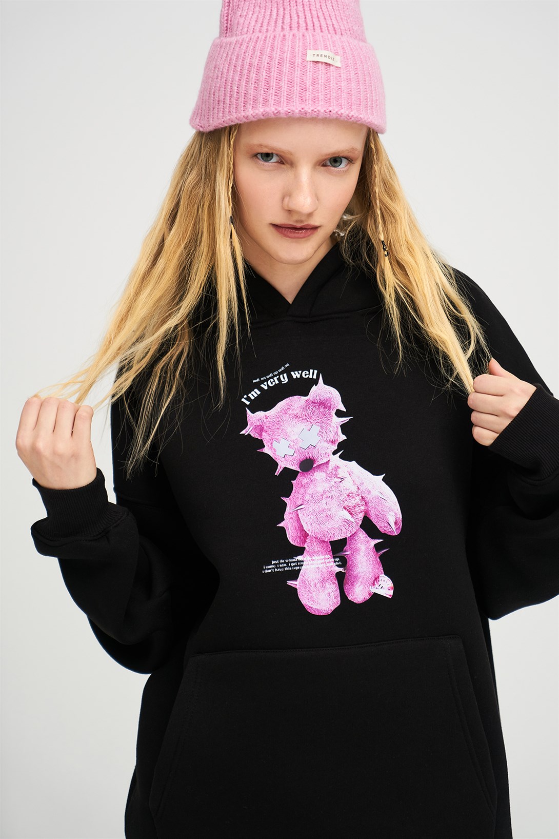 Trendiz İm Very Vell Unisex Sweatshirt Hoodie Siyah