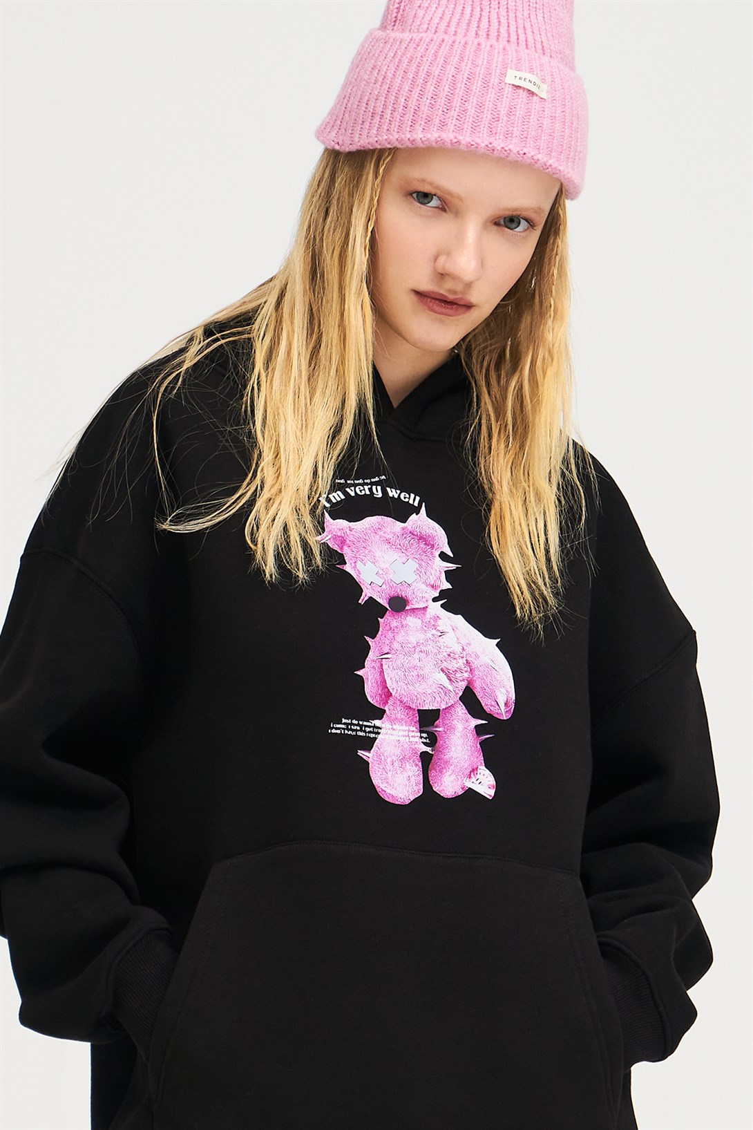 Trendiz İm Very Vell Unisex Sweatshirt Hoodie Siyah