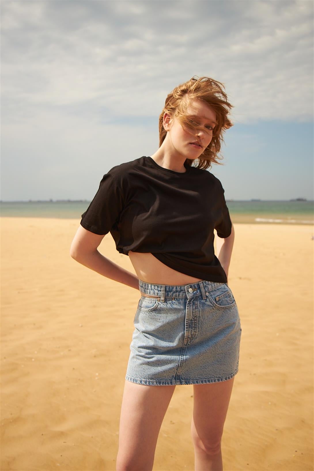 Trendiz Kadın Crop Tshirt Siyah