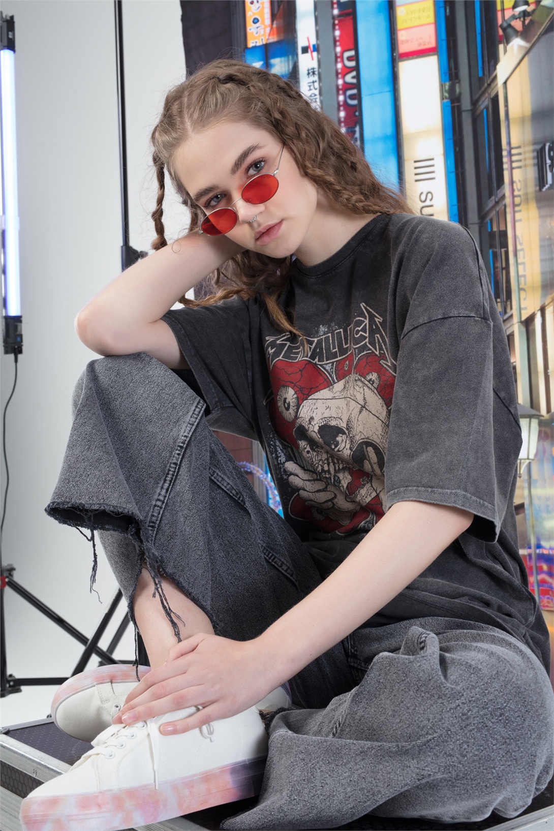 Trendiz Metallica Kadın Tshirt Antrasit