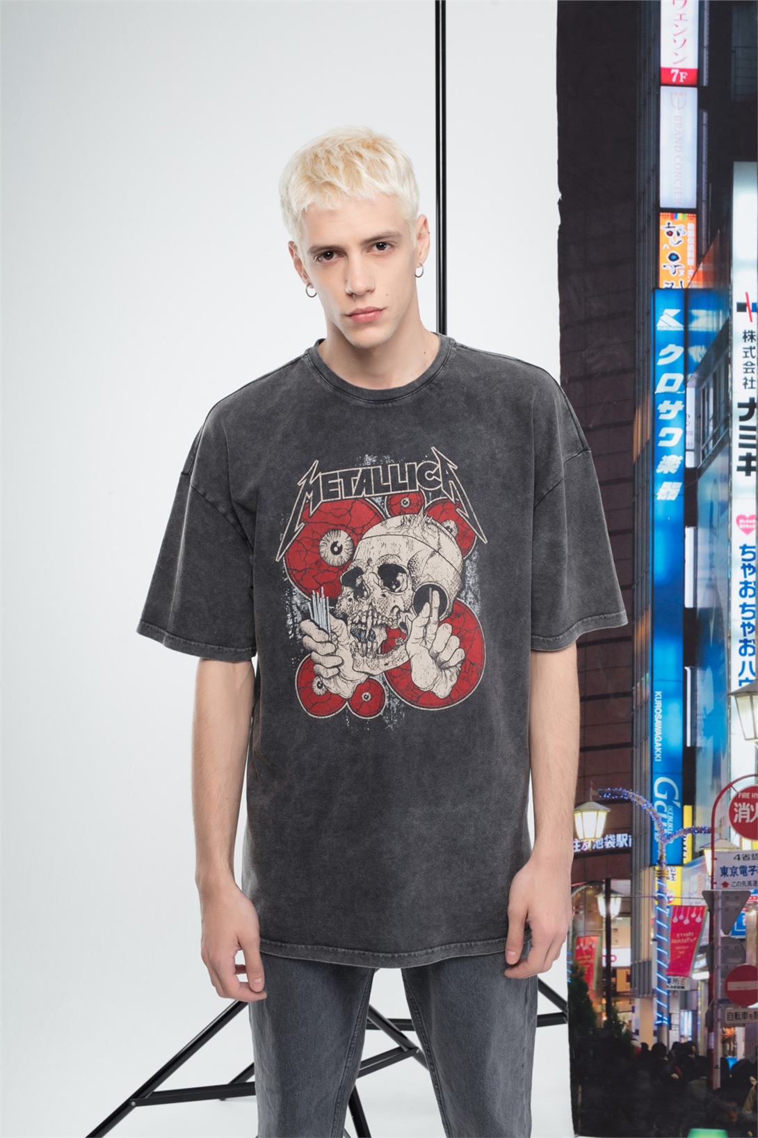 Trendiz Erkek Metallica Tshirt Antrasit