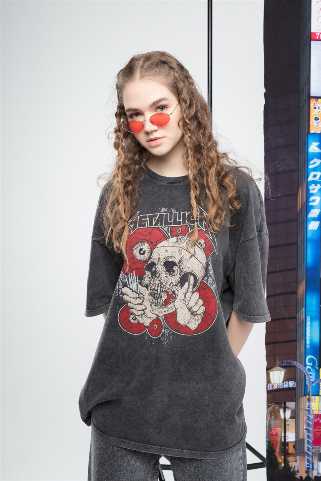 Trendiz Metallica Kadın Tshirt Antrasit