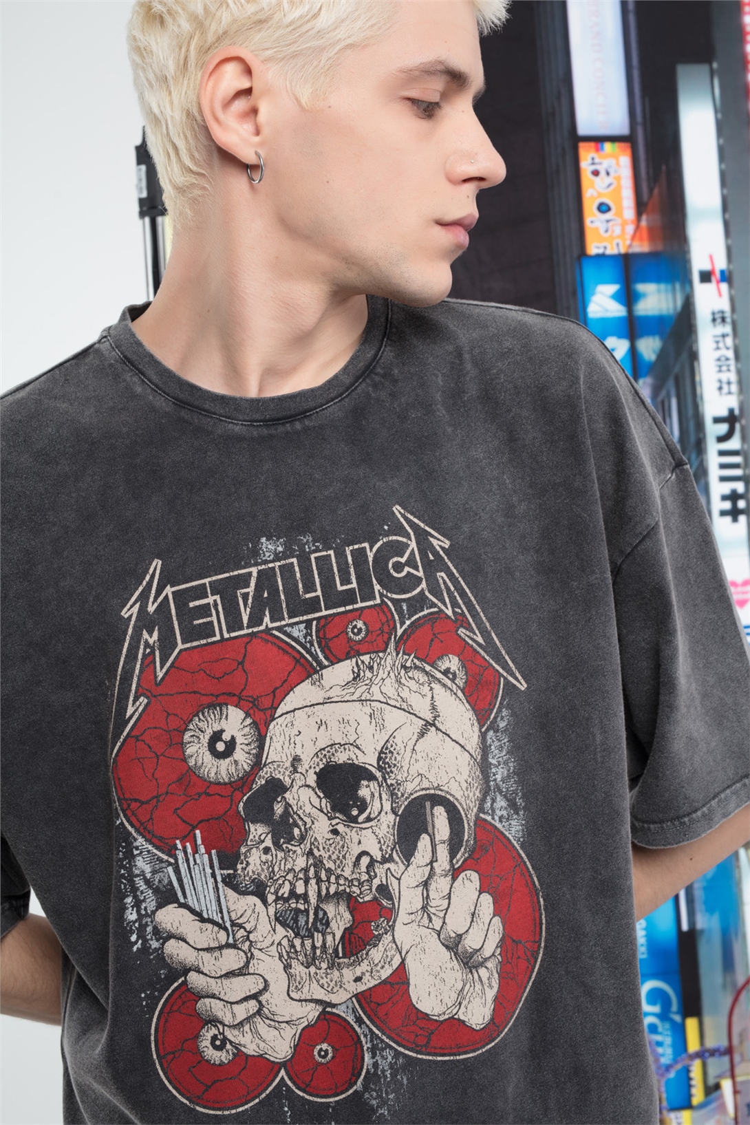 Trendiz Erkek Metallica Tshirt Antrasit